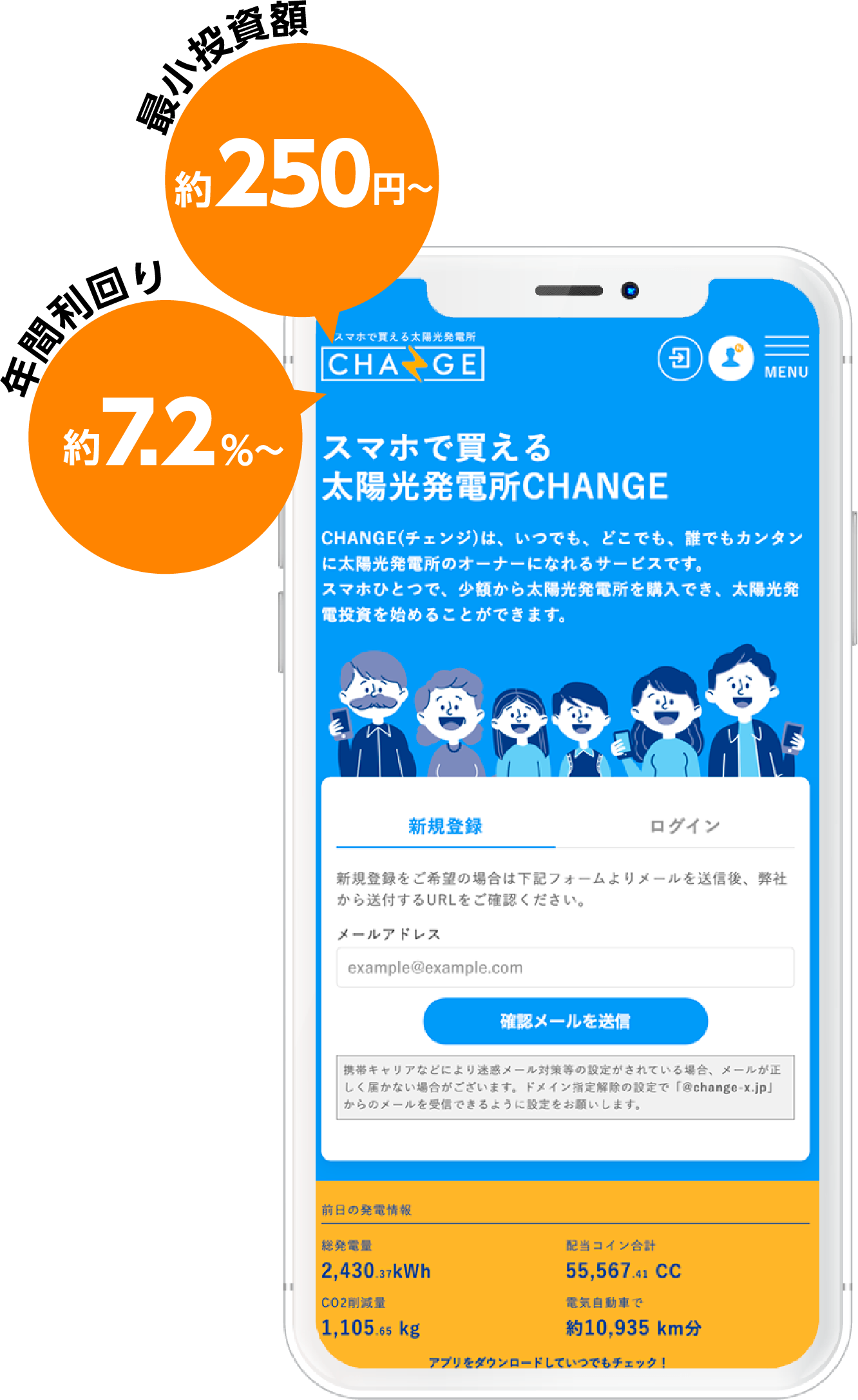 スマホで買える太陽光発電所CHANGE